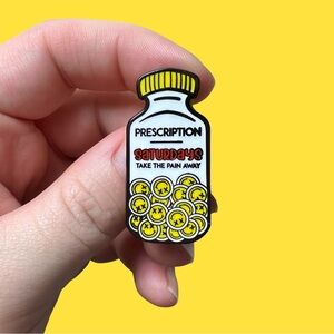"Saturdays Take The Pain Away” Louis Tomlinson FITF Rx Bottle Enamel Pin